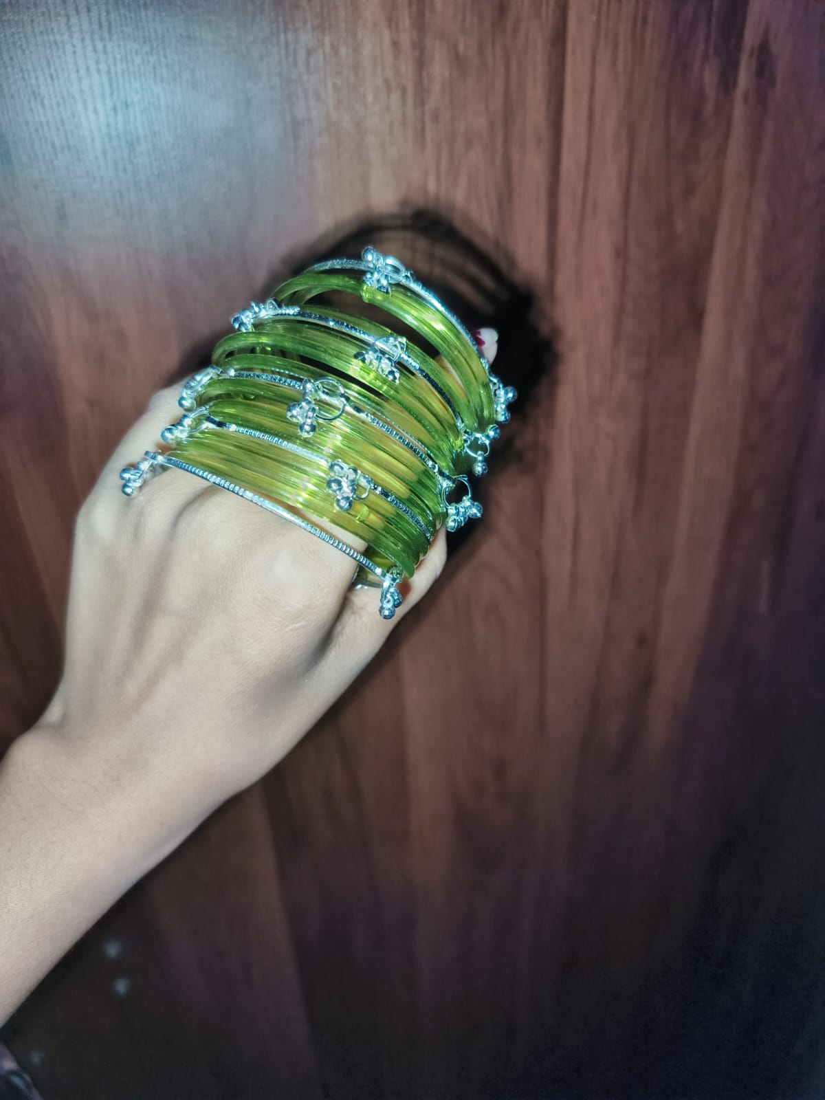 Premium Green Glass Bangles Set