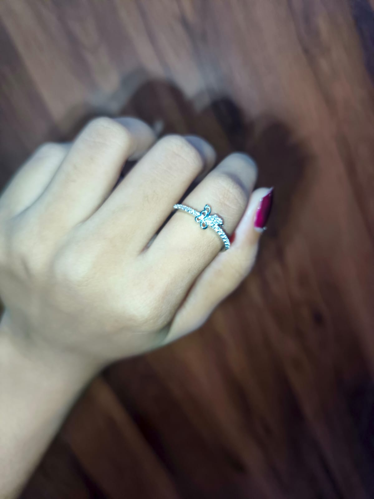 Elegant Crystal Ribbon Adjustable Ring for Women