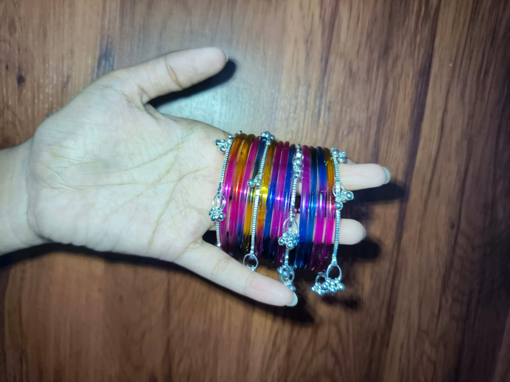 Multicolor Designer Glass Bangles Set