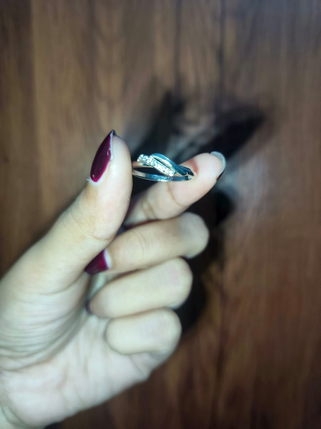 Elegant Twisted Crystal Adjustable Ring for Women