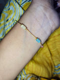 Elegant Pastel Beaded Gold-Tone Bracelet for Women | Minimalist Adjustable bracelet