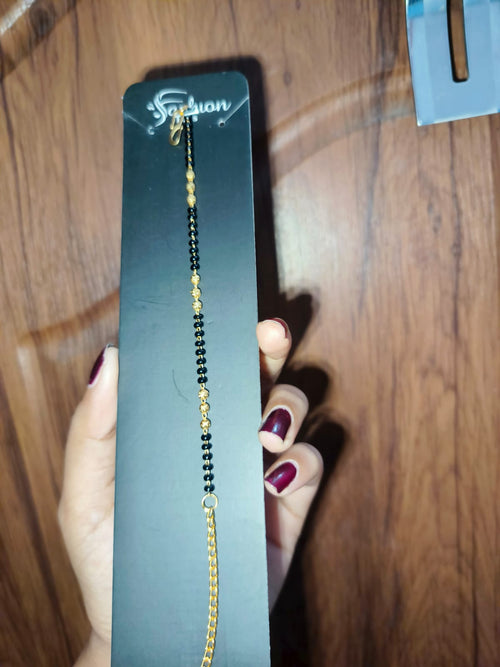 Elegant Black & Gold Beaded Mangalsutra Necklace for Women