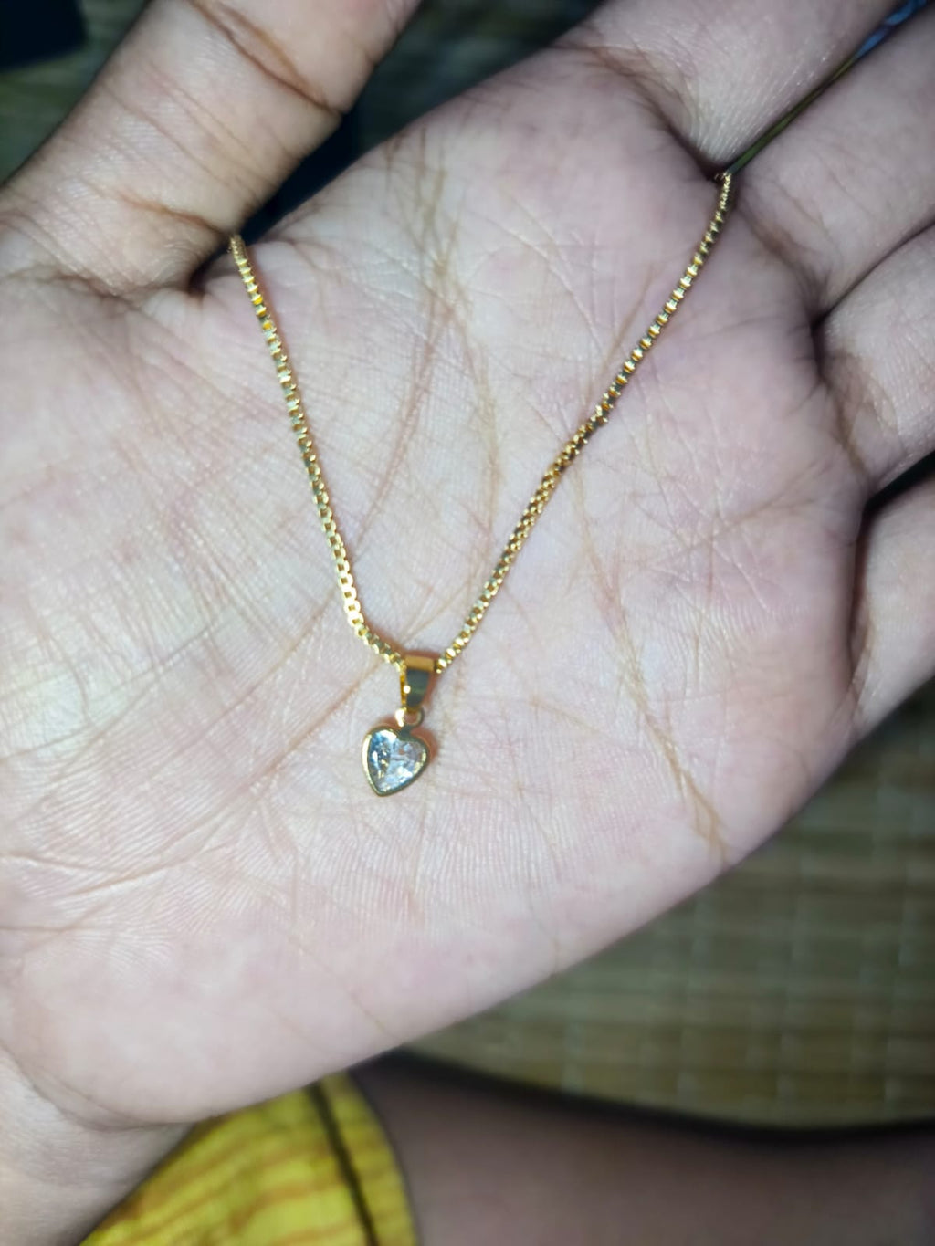 Elegant Heart Crystal Pendant Necklace for Women | Gold-Tone Minimalist Chain