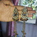 Royal Kundan Long Tassel Earrings for Women