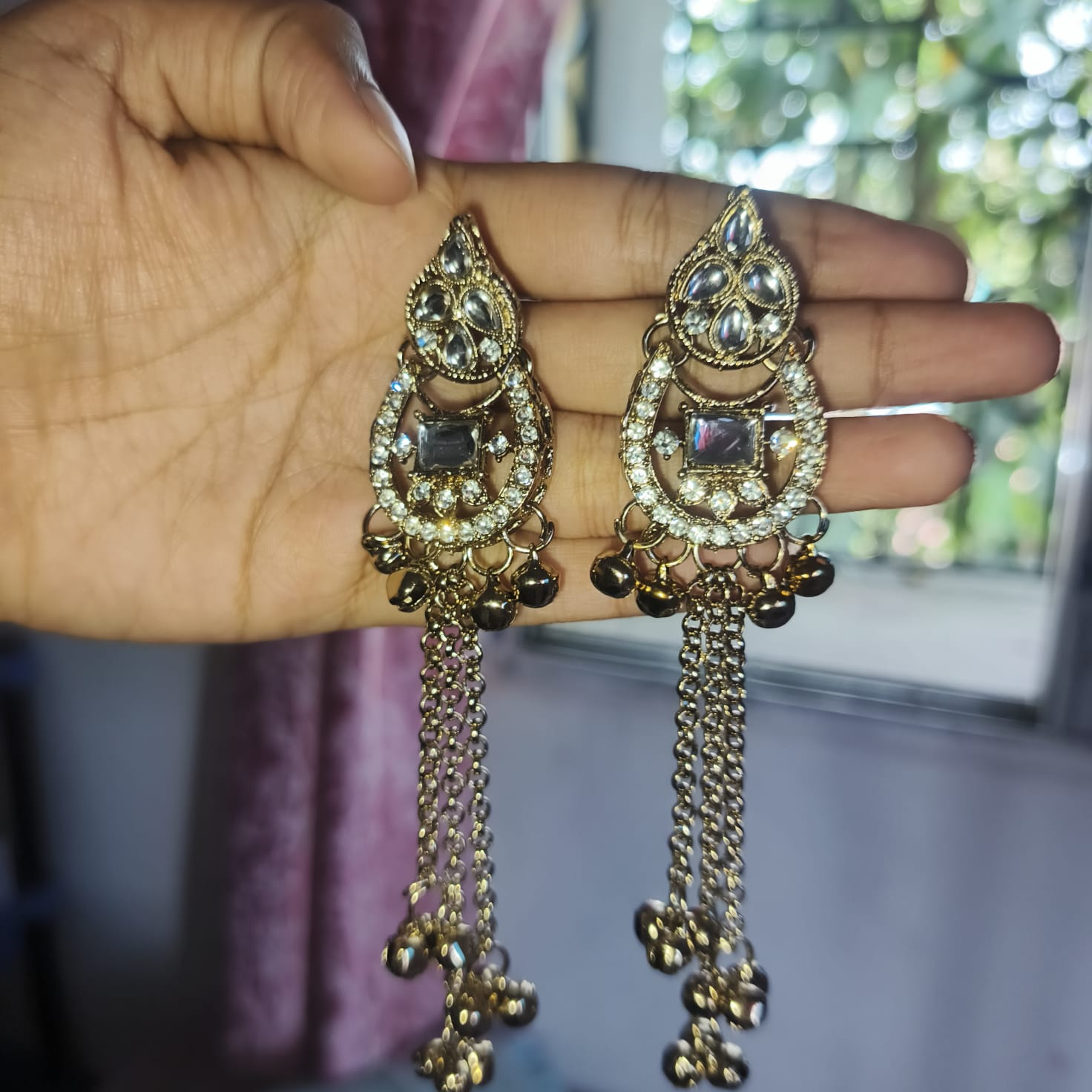 Royal Kundan Long Tassel Earrings for Women
