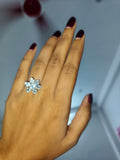 Luxury Crystal Flower Adjustable Ring