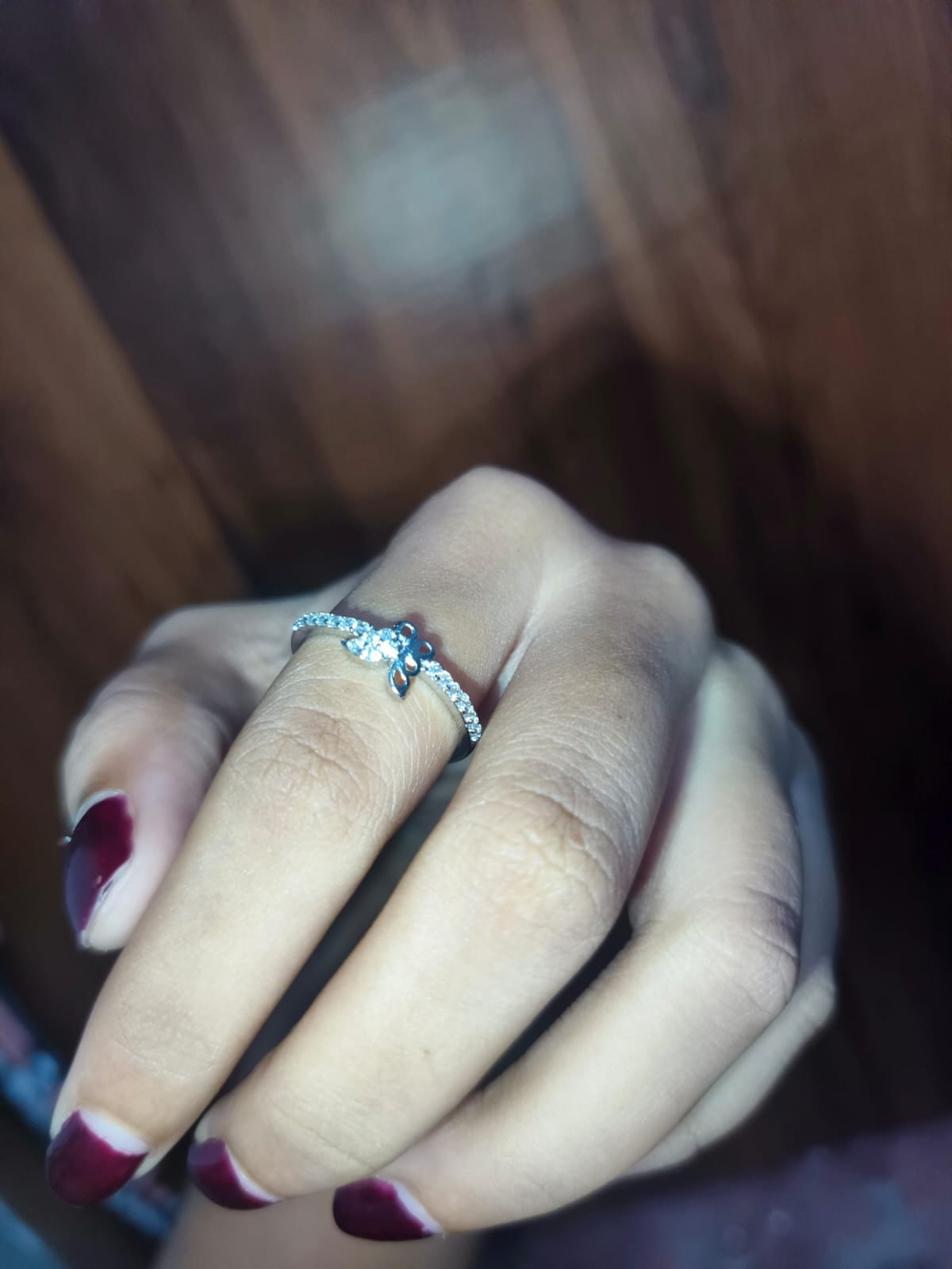 Elegant Crystal Ribbon Adjustable Ring for Women