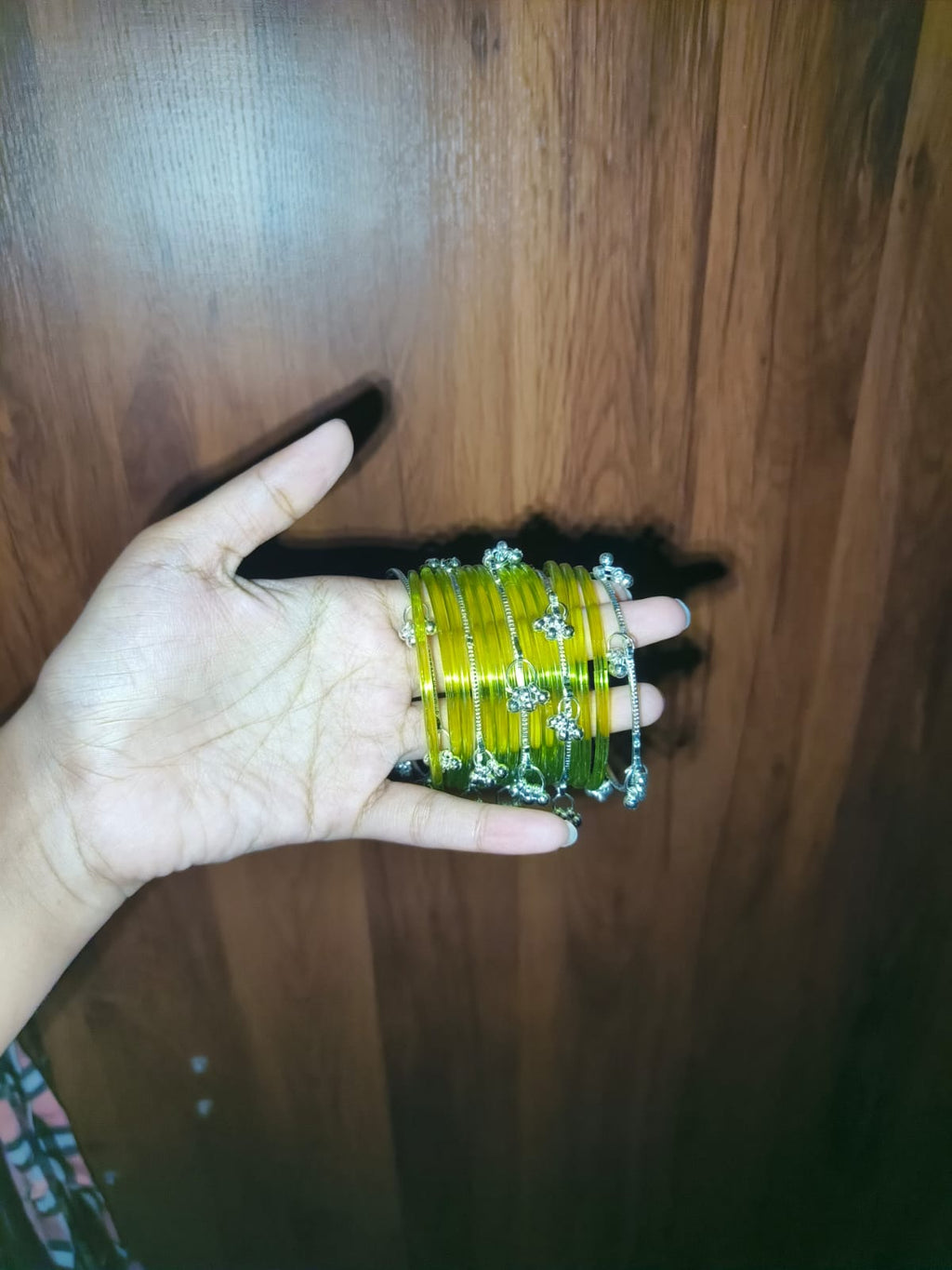 Premium Green Glass Bangles Set