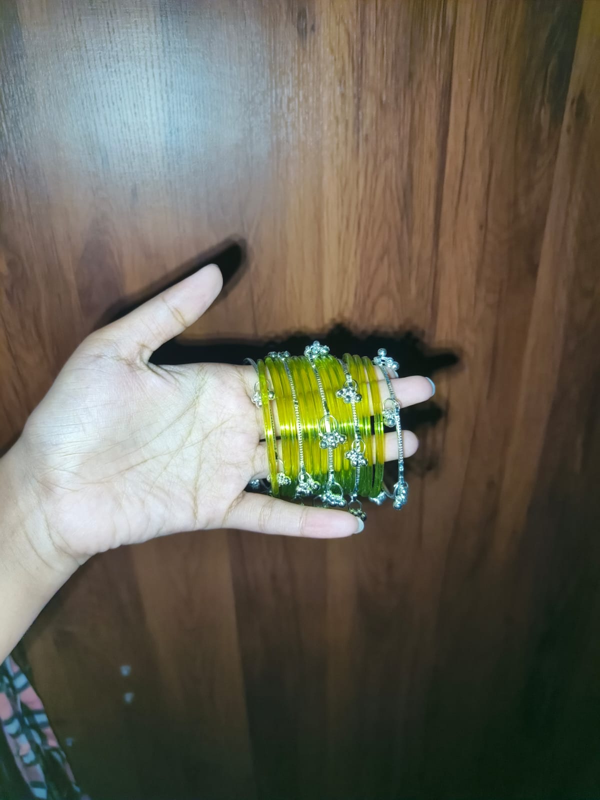 Premium Green Glass Bangles Set