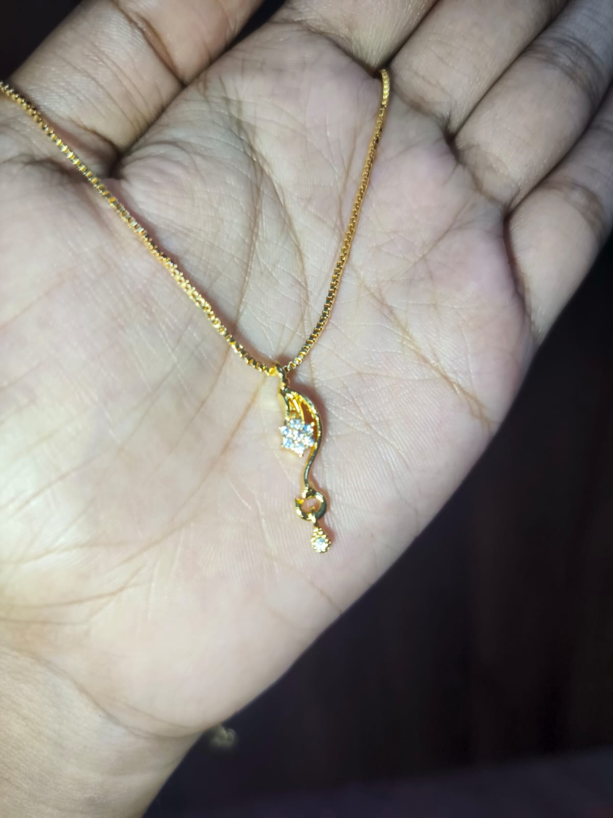 Elegant Floral Crystal Pendant Necklace for Women | Gold-Tone Delicate Chain