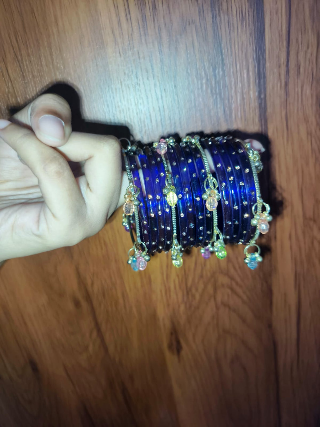 💙 Royal Blue Designer Glass Bangles Set 💙