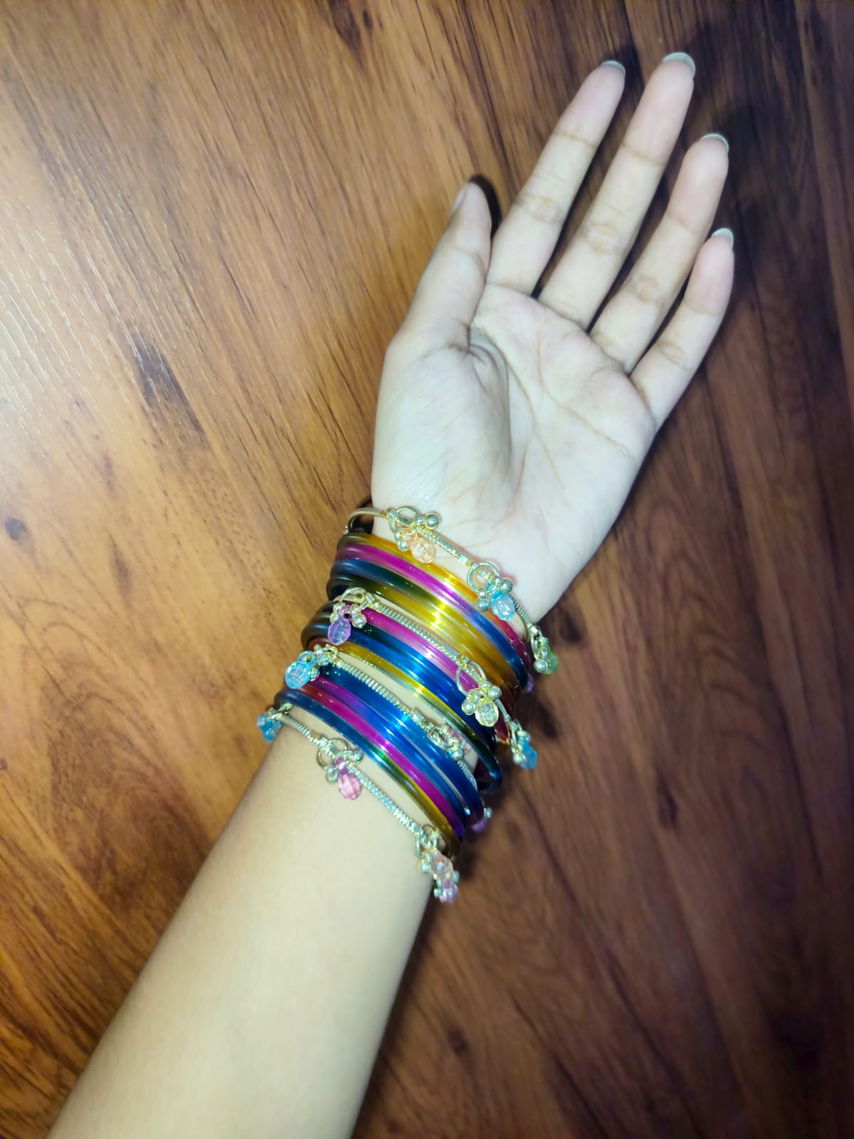 Multicolor Designer Glass Bangles Set