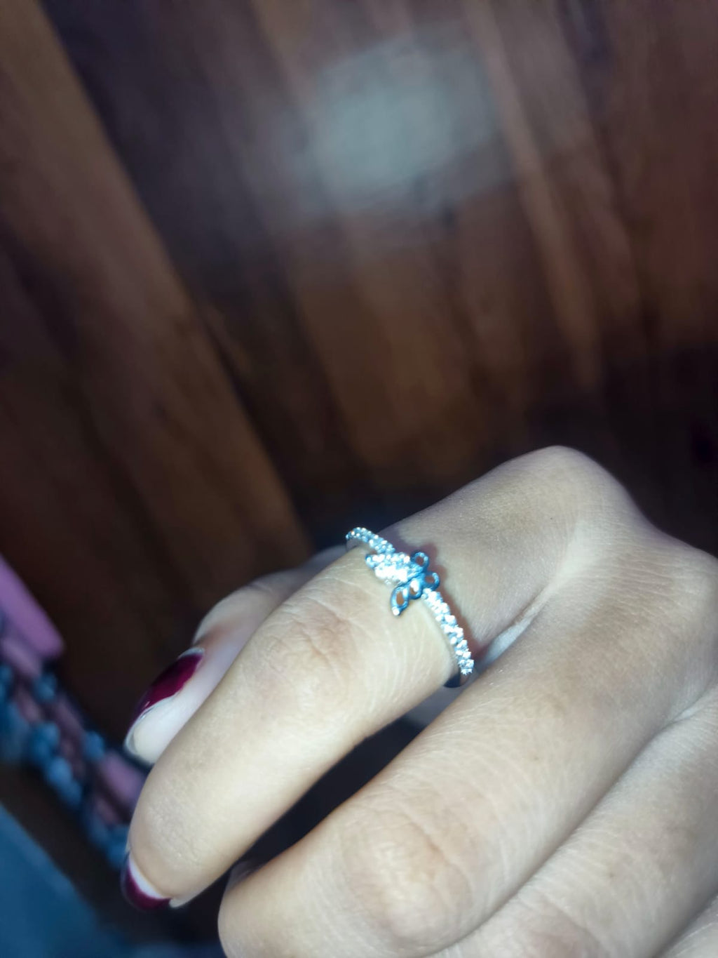 Elegant Crystal Ribbon Adjustable Ring for Women