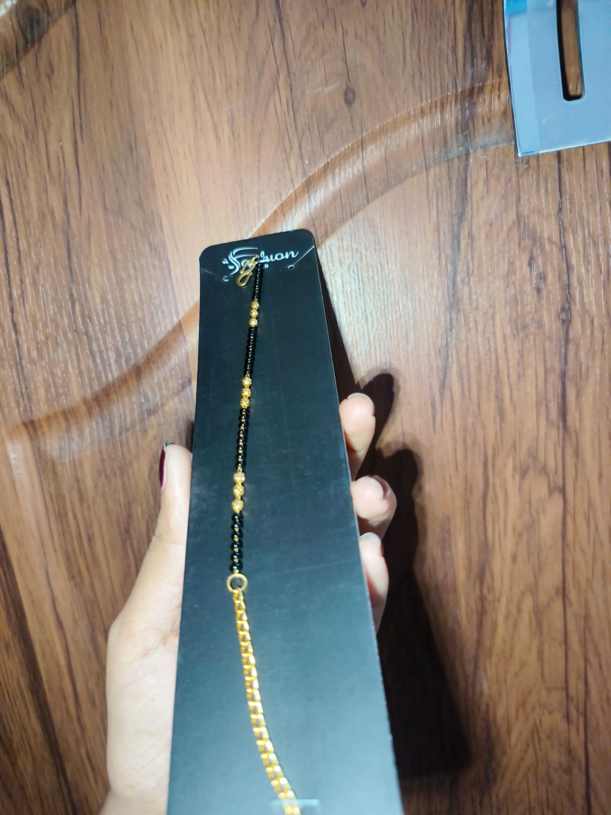 Elegant Black & Gold Beaded Mangalsutra Necklace for Women