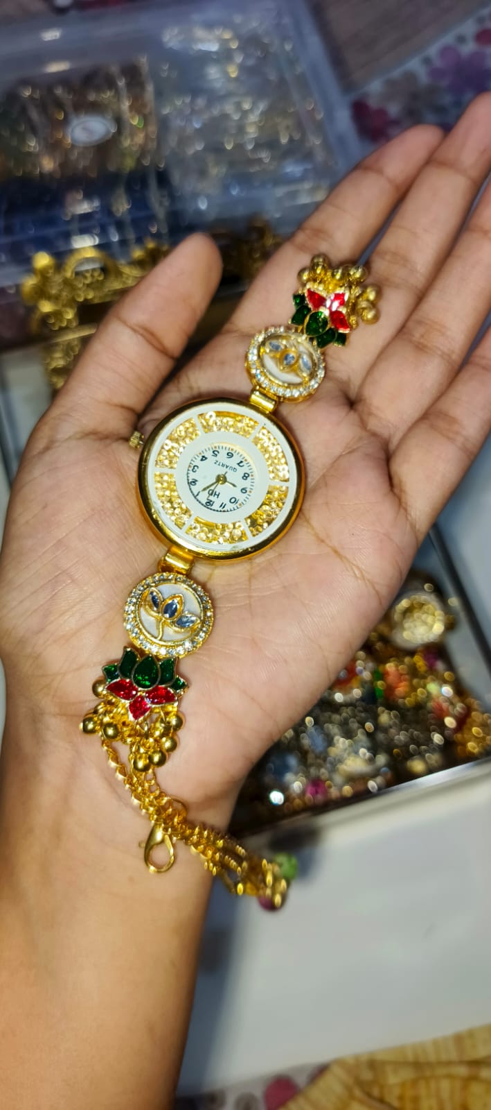 Traditional Kundan watch bracelet