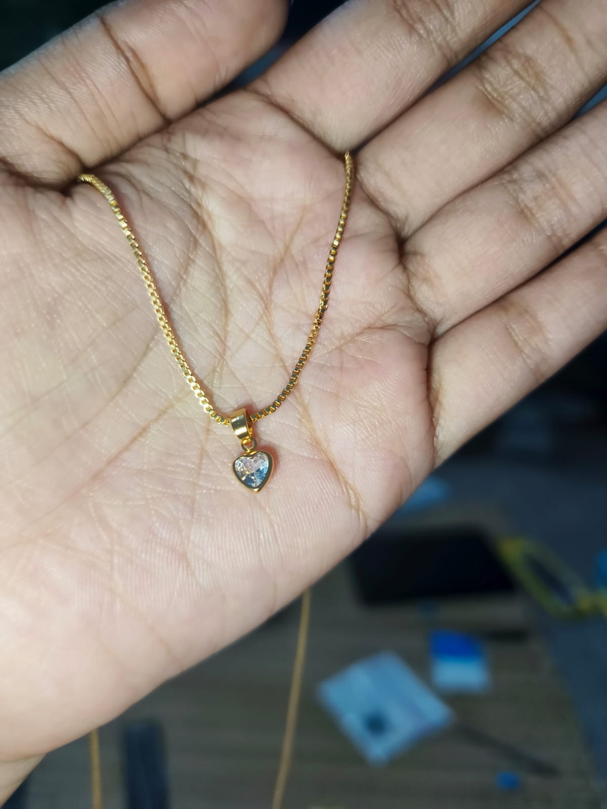 Elegant Heart Crystal Pendant Necklace for Women | Gold-Tone Minimalist Chain