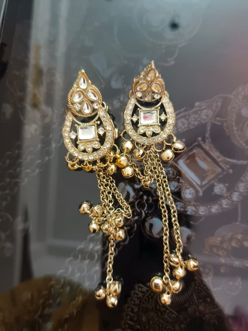 Royal Kundan Long Tassel Earrings for Women