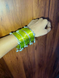 Premium Green Glass Bangles Set
