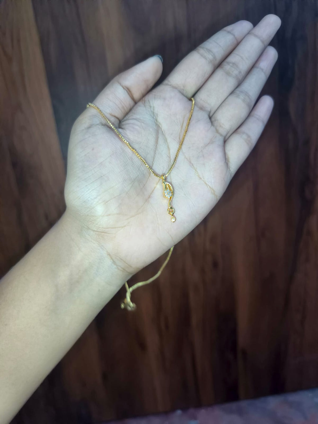 Elegant Floral Crystal Pendant Necklace for Women | Gold-Tone Delicate Chain