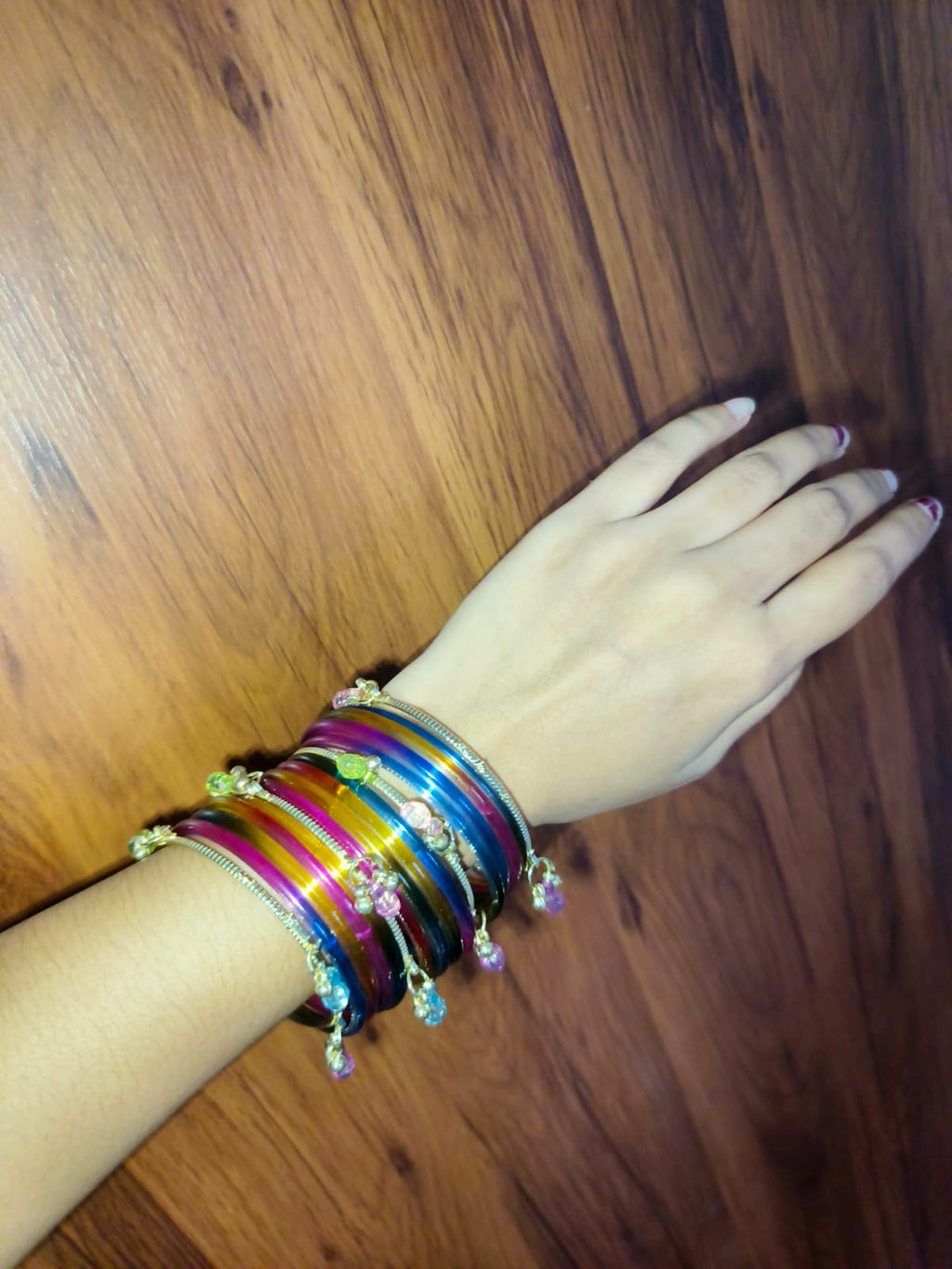 Multicolor Designer Glass Bangles Set