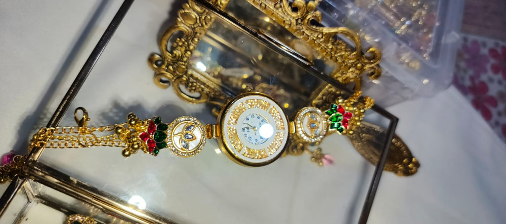 Traditional Kundan watch bracelet