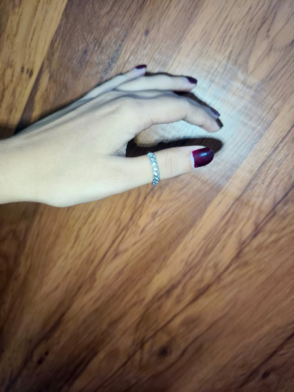 Elegant Crystal Pattern Band Ring for Women