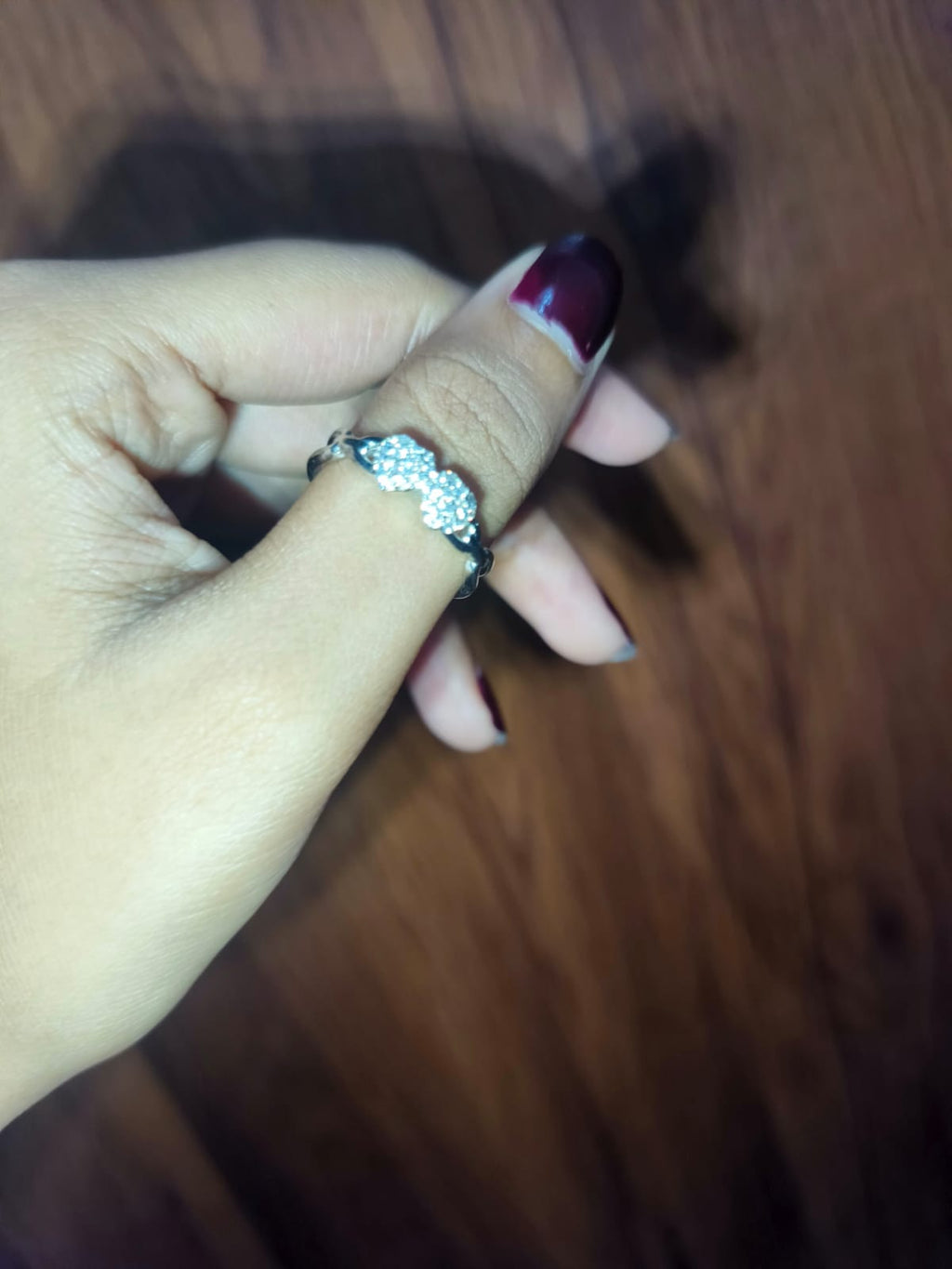 Sparkling Double Heart Crystal Ring for Women