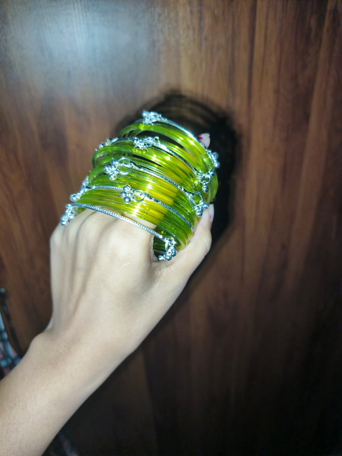 Premium Green Glass Bangles Set
