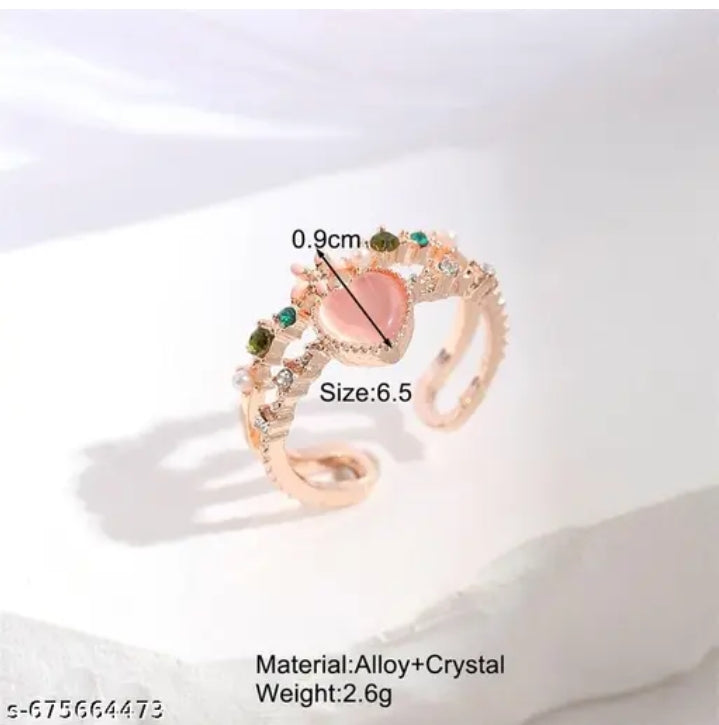 Heart & Bow Design Ring