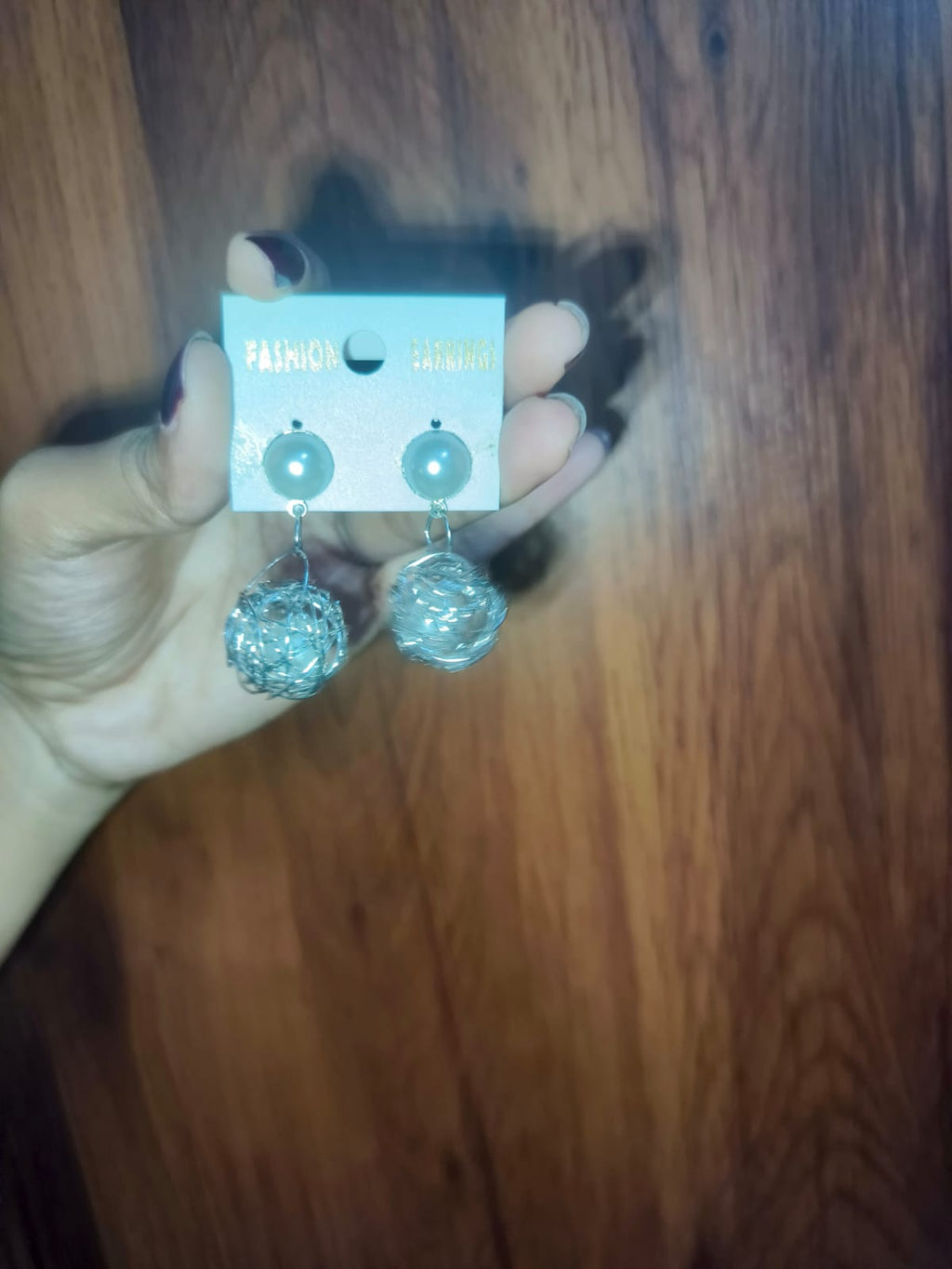 Elegant Pearl Wire Ball Drop Earrings