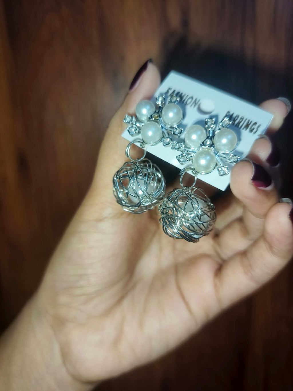 Luxury Pearl crystal ire ball drop earring