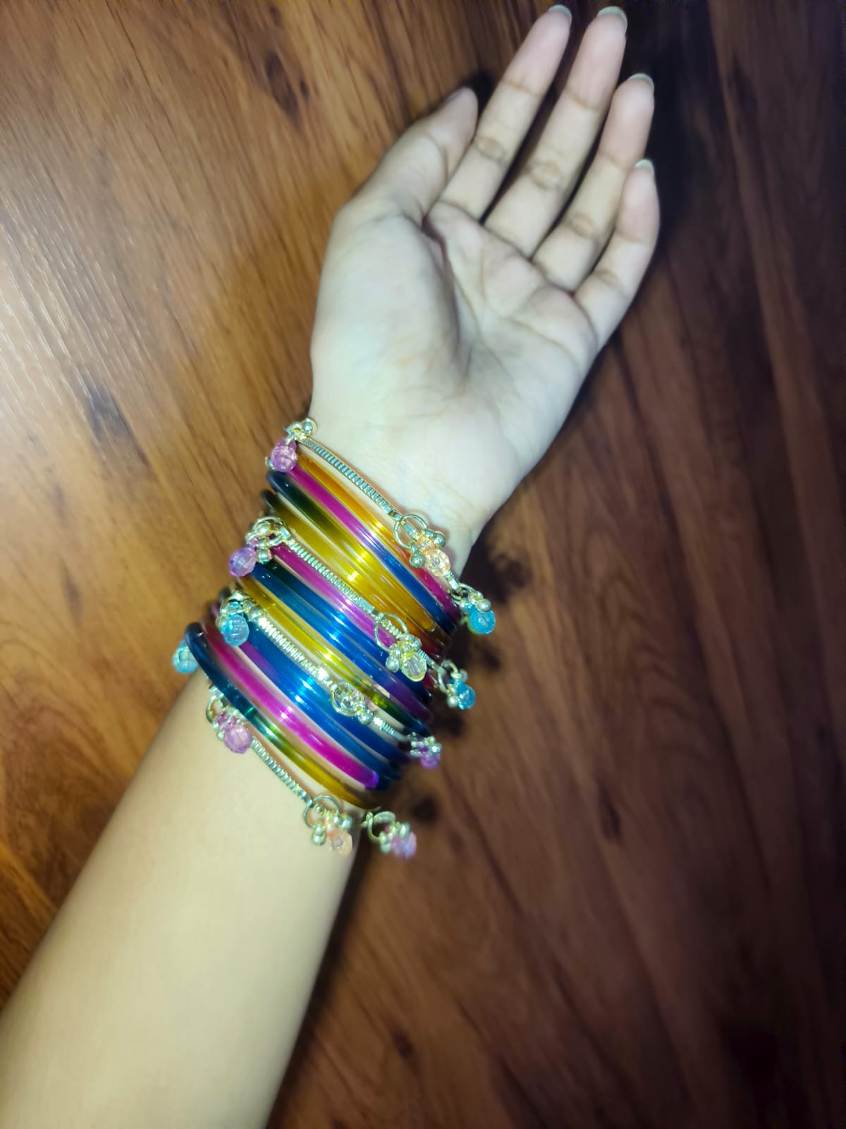 Multicolor Designer Glass Bangles Set