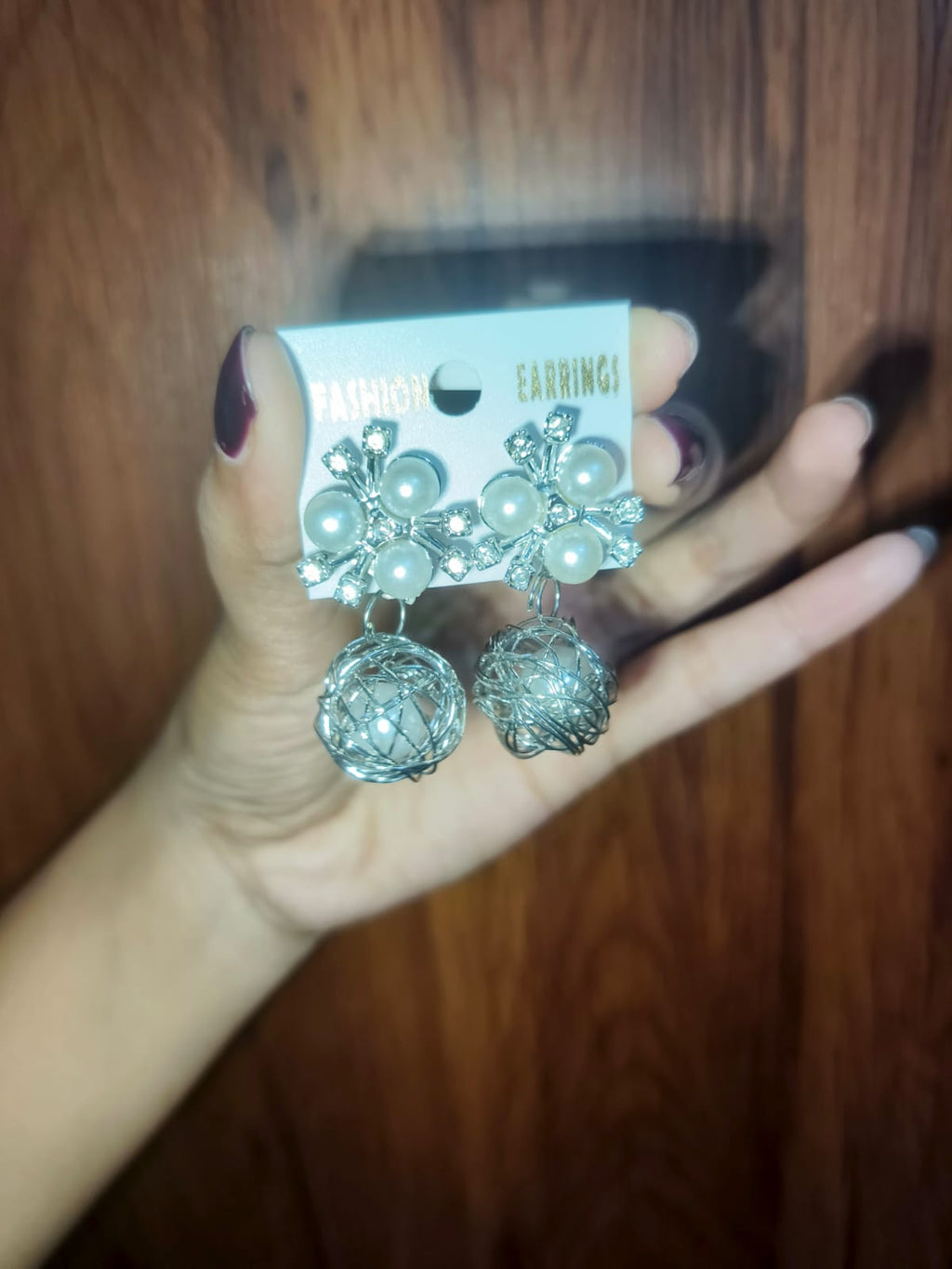 Luxury Pearl crystal ire ball drop earring