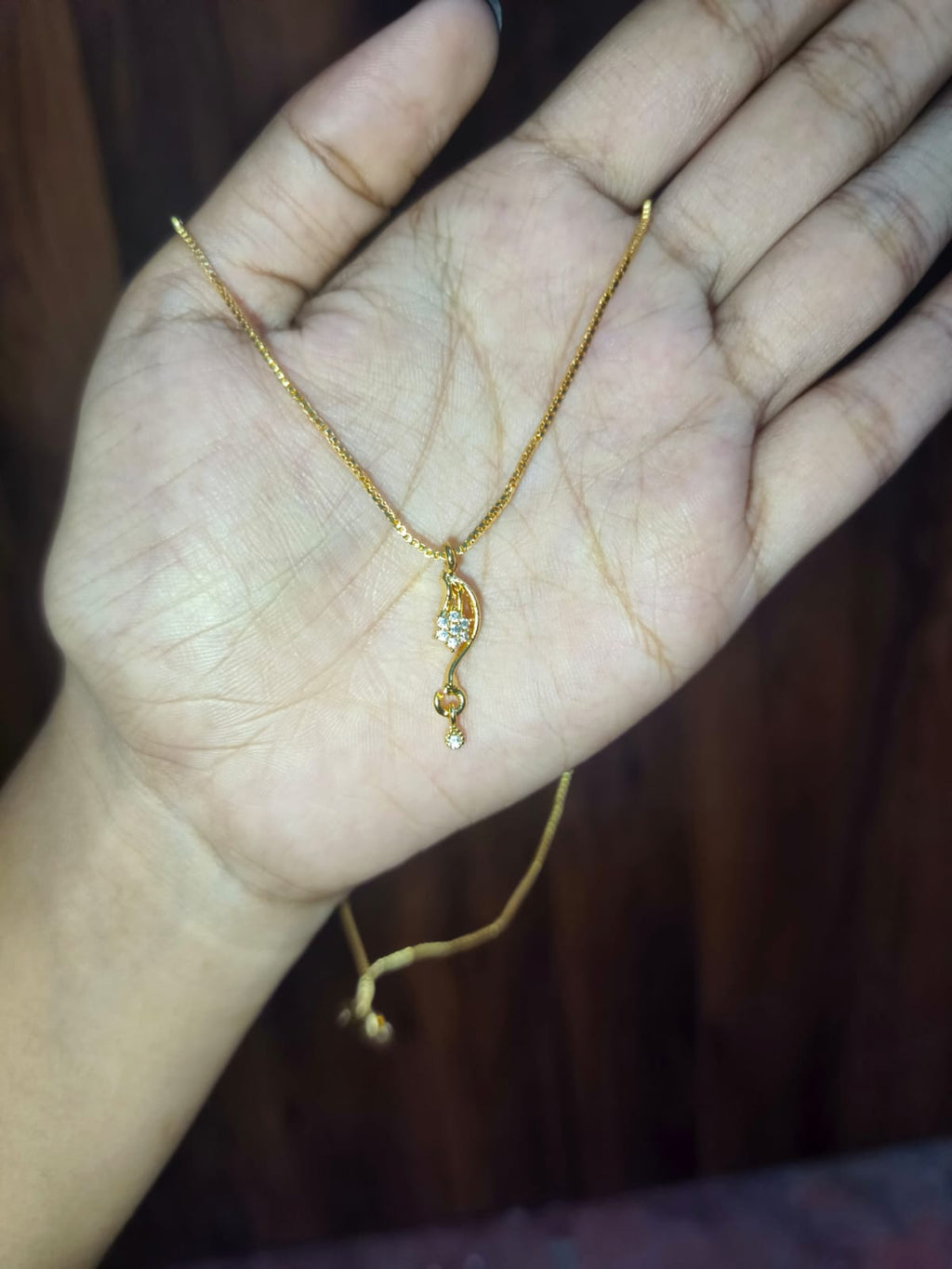 Elegant Floral Crystal Pendant Necklace for Women | Gold-Tone Delicate Chain