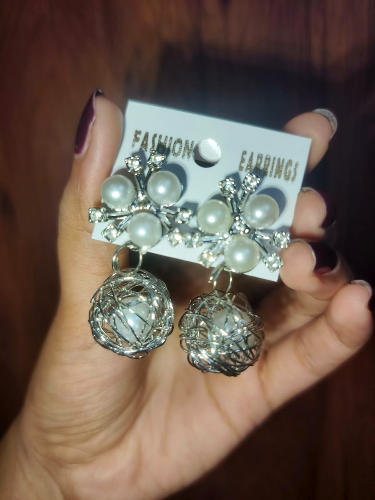 Luxury Pearl crystal ire ball drop earring