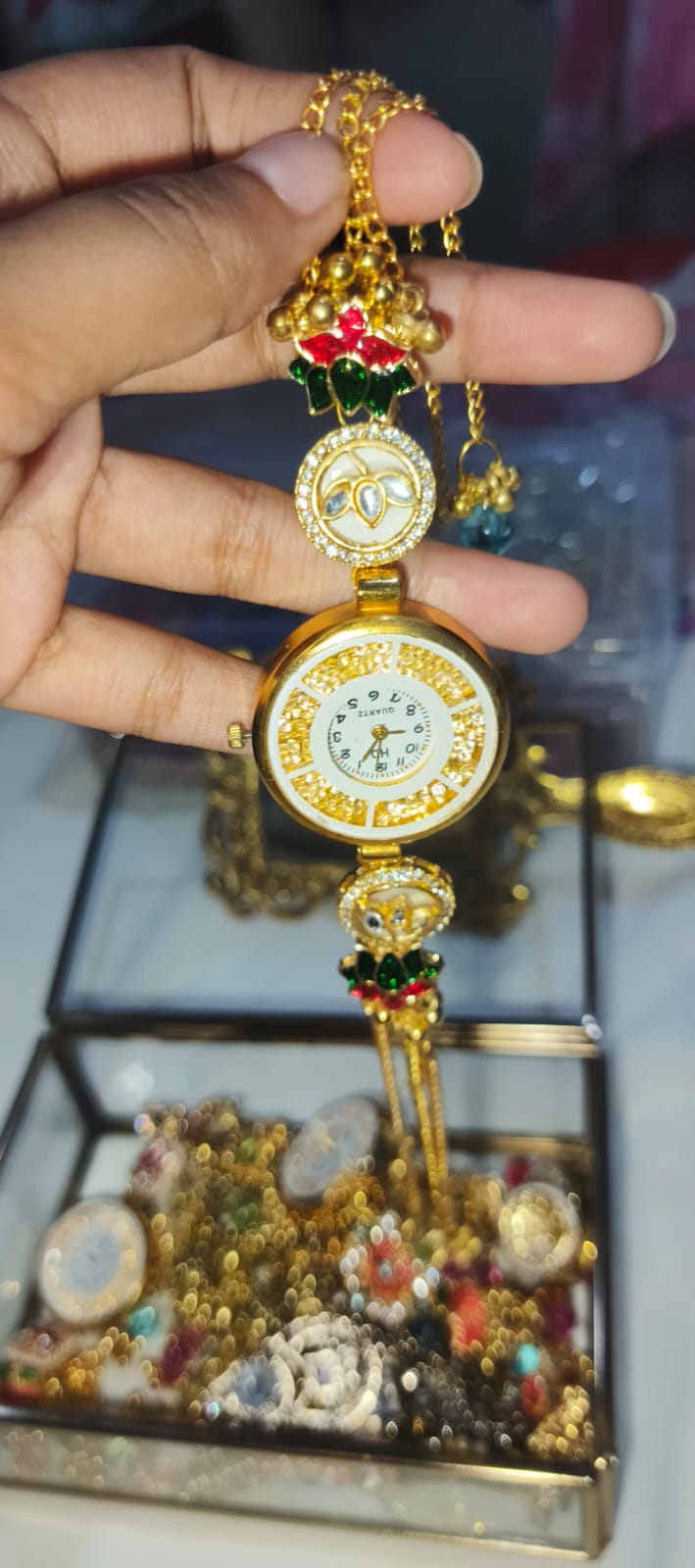 Traditional Kundan watch bracelet