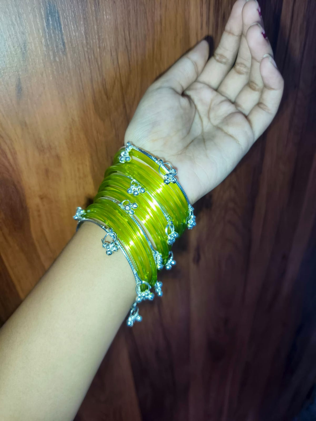 Premium Green Glass Bangles Set