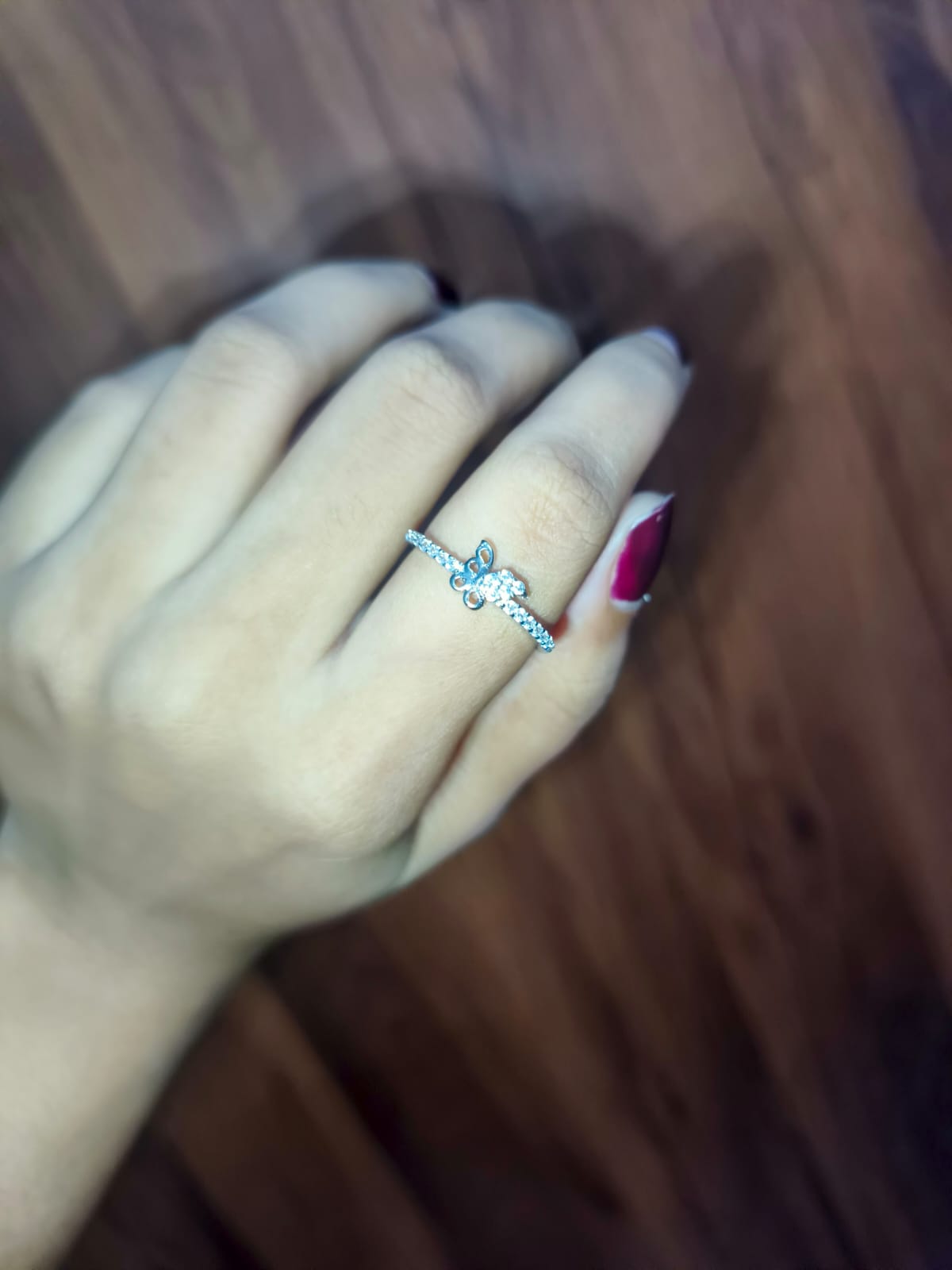 Elegant Crystal Ribbon Adjustable Ring for Women