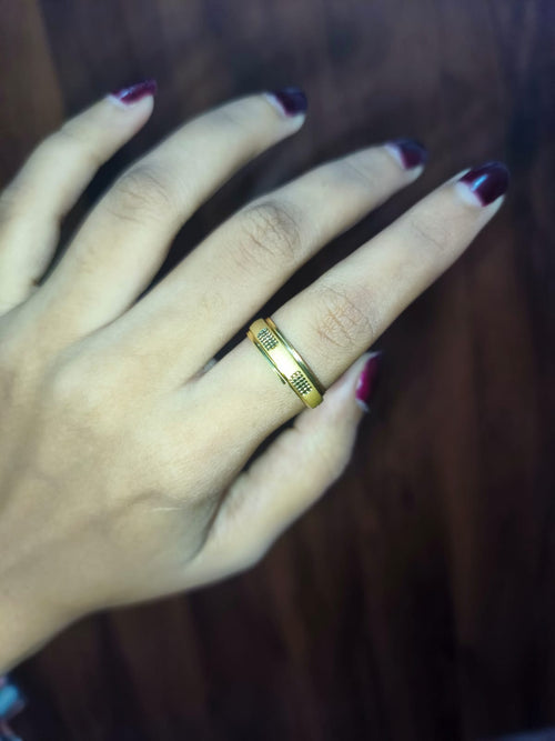Classic Gold-Tone Band Ring for Women | Minimalist Everyday Fashion Ring