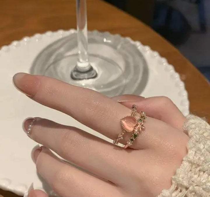 Heart & Bow Design Ring