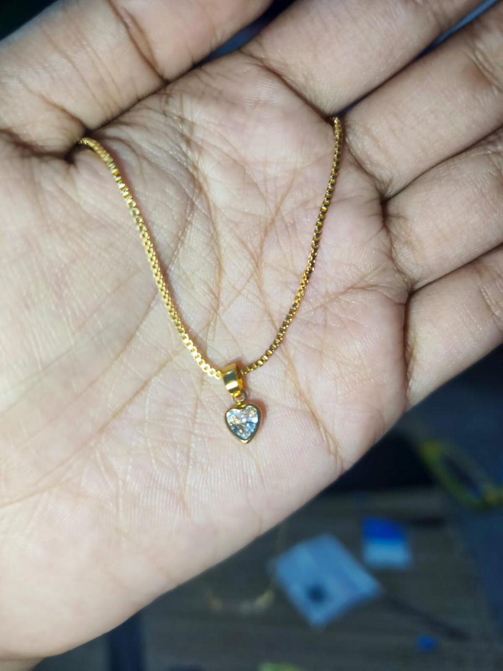 Elegant Heart Crystal Pendant Necklace for Women | Gold-Tone Minimalist Chain