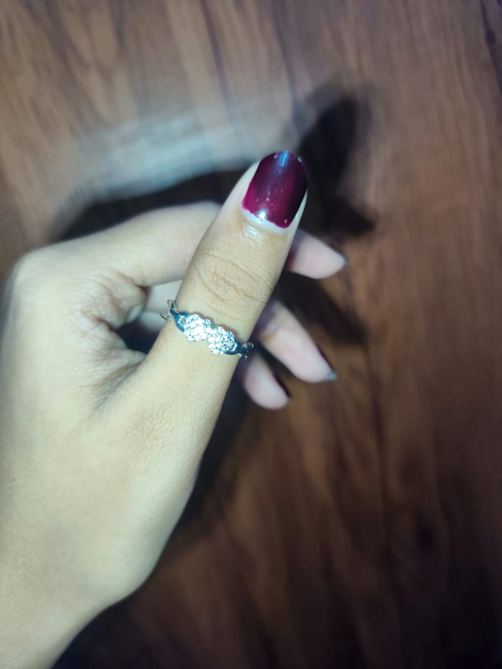 Sparkling Double Heart Crystal Ring for Women