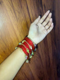 Royal Red Designer Glass Bangles Set